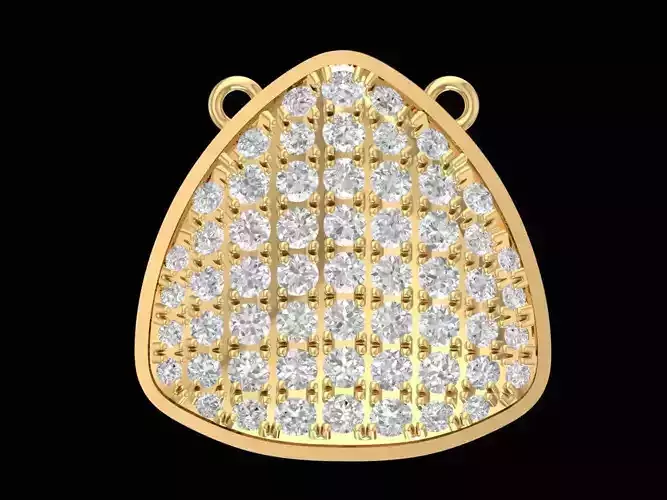 Elegant Rounded Triangle Pave Pendant Design   2371