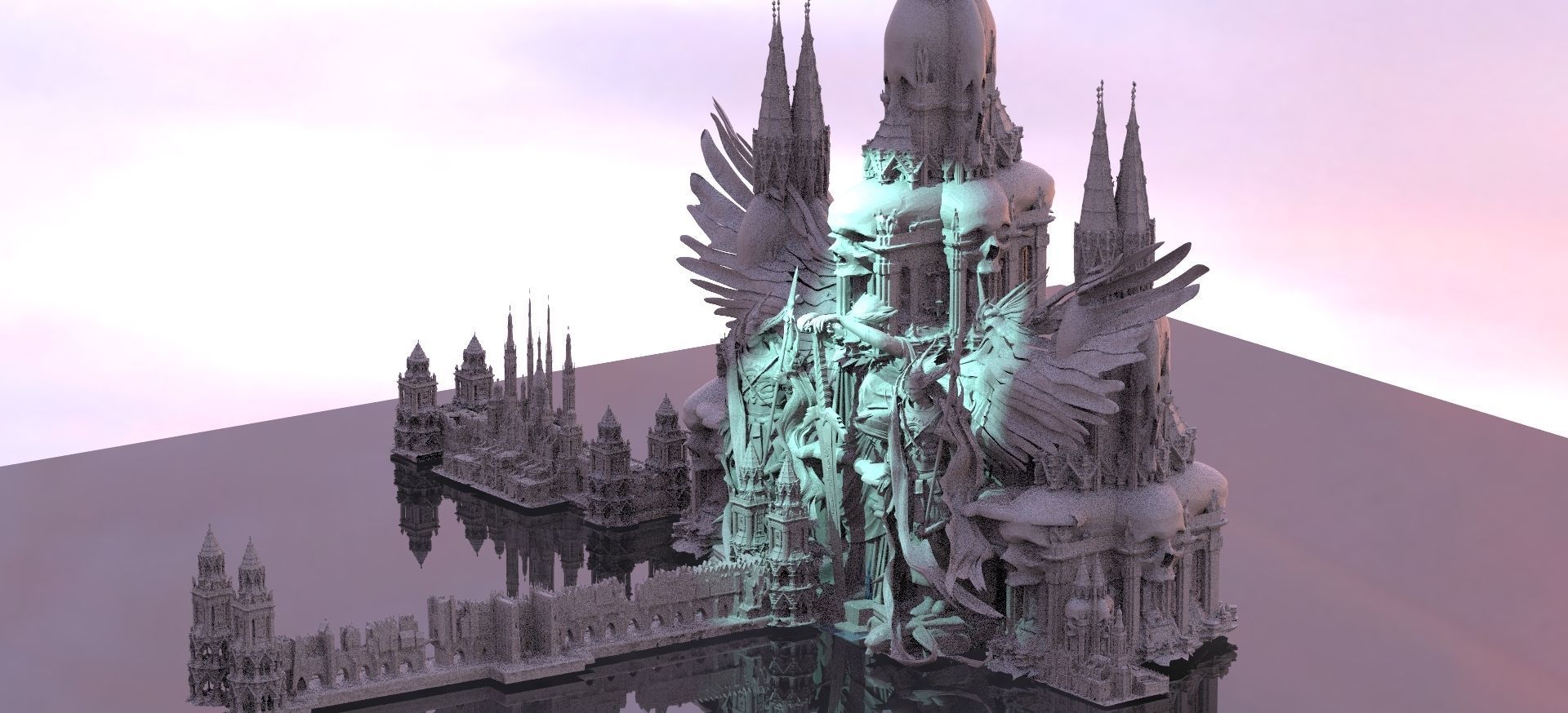 Angelic themed models with Hell themed models extended 3D model_1