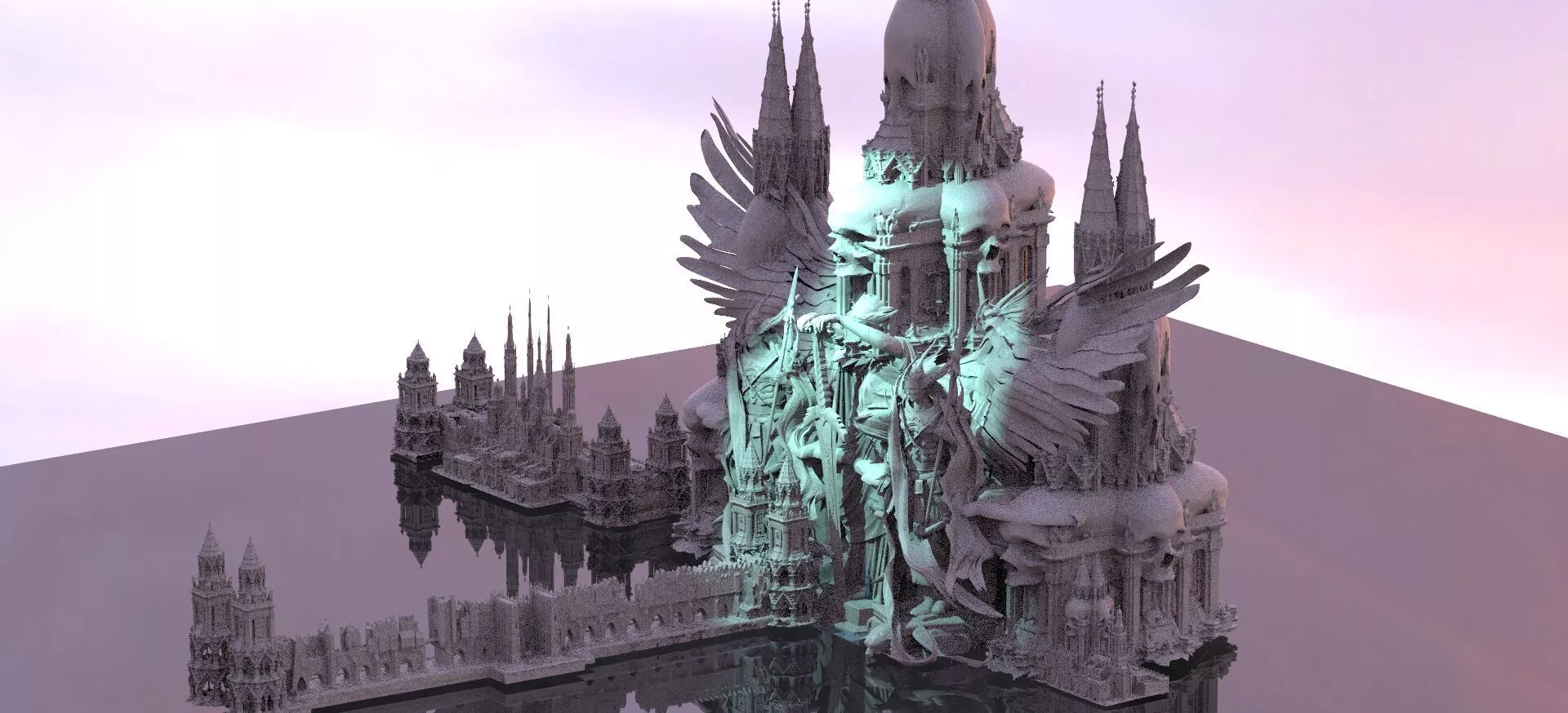 Angelic themed models with Hell themed models extended 3D model