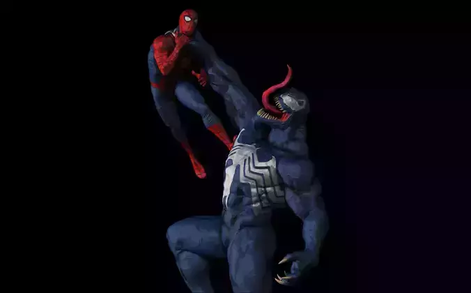Venom vs Spider-Man Free 3D print model