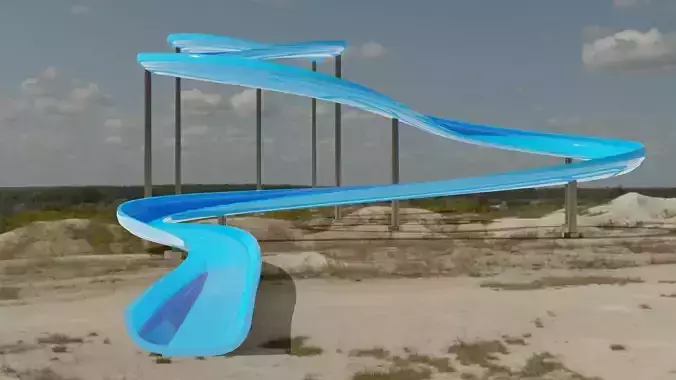Water Slide Low-poly 3D model