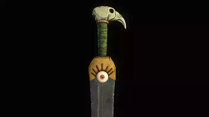 Crow Dagger Low-poly 3D model