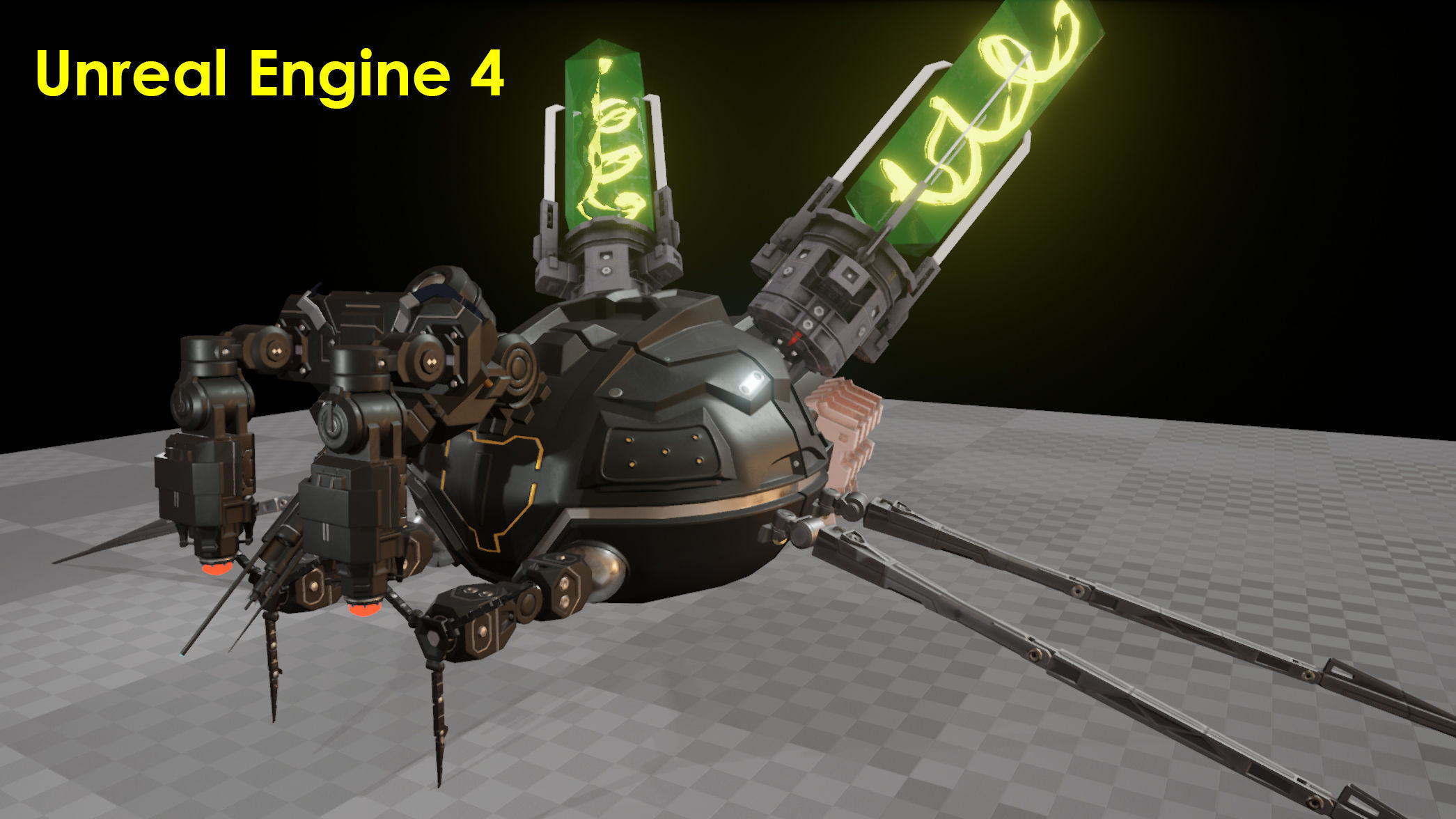 Virus Bot Game Ready Low-poly 3D model_4