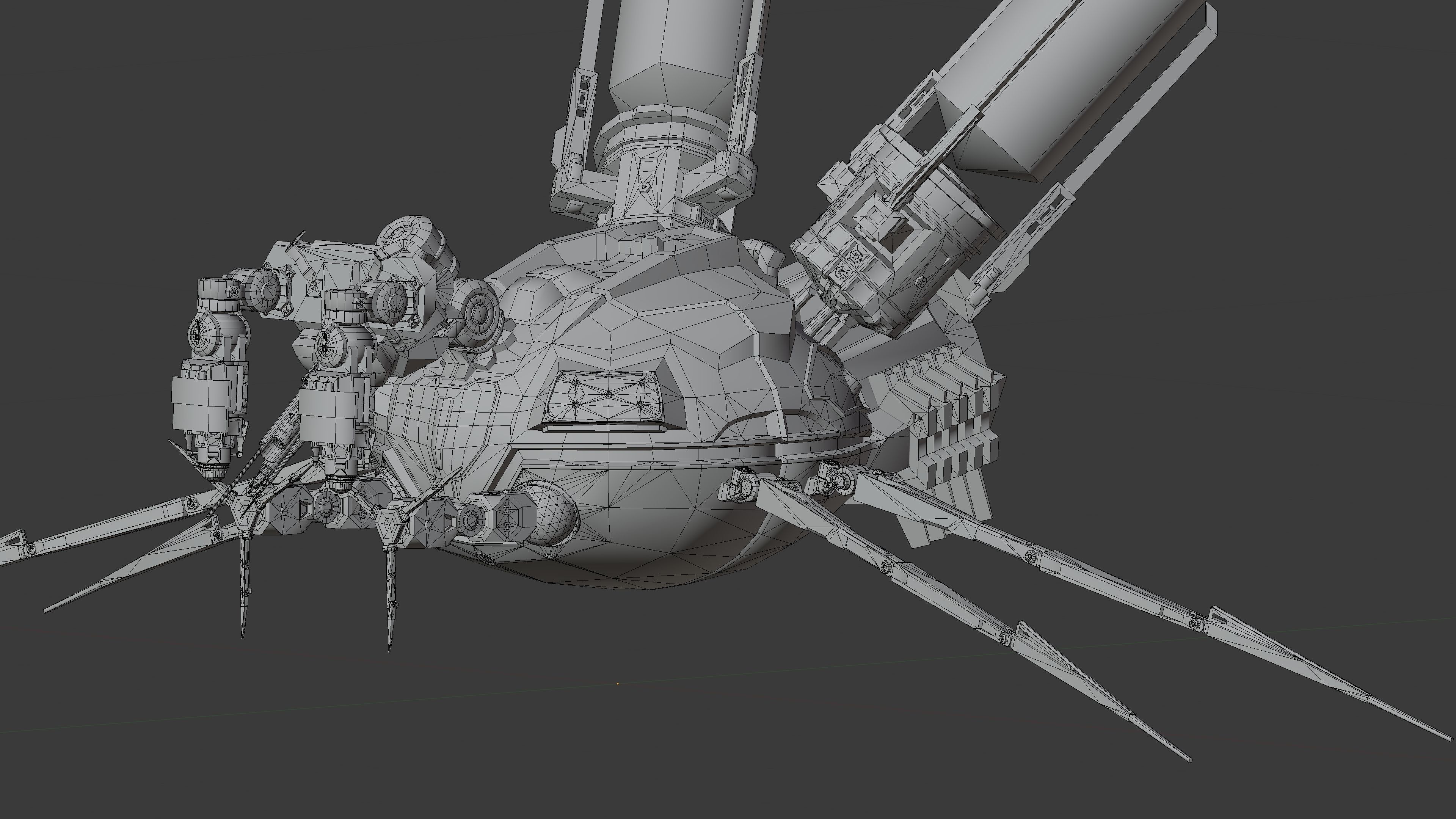 Virus Bot Game Ready Low-poly 3D model_7