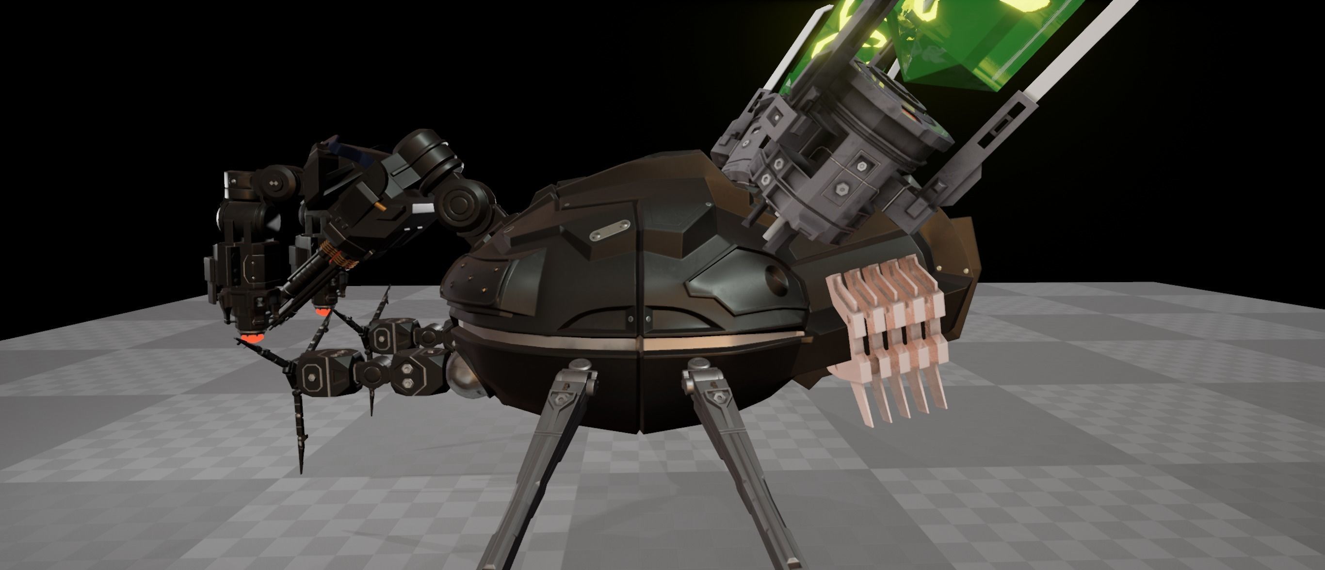 Virus Bot Game Ready Low-poly 3D model_6