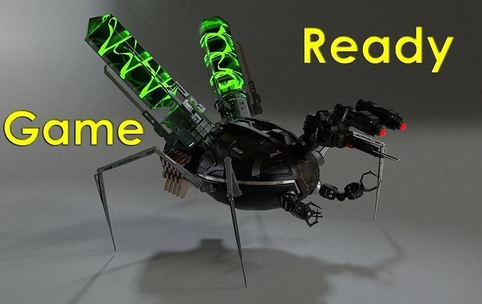 Virus Bot Game Ready Low-poly 3D model