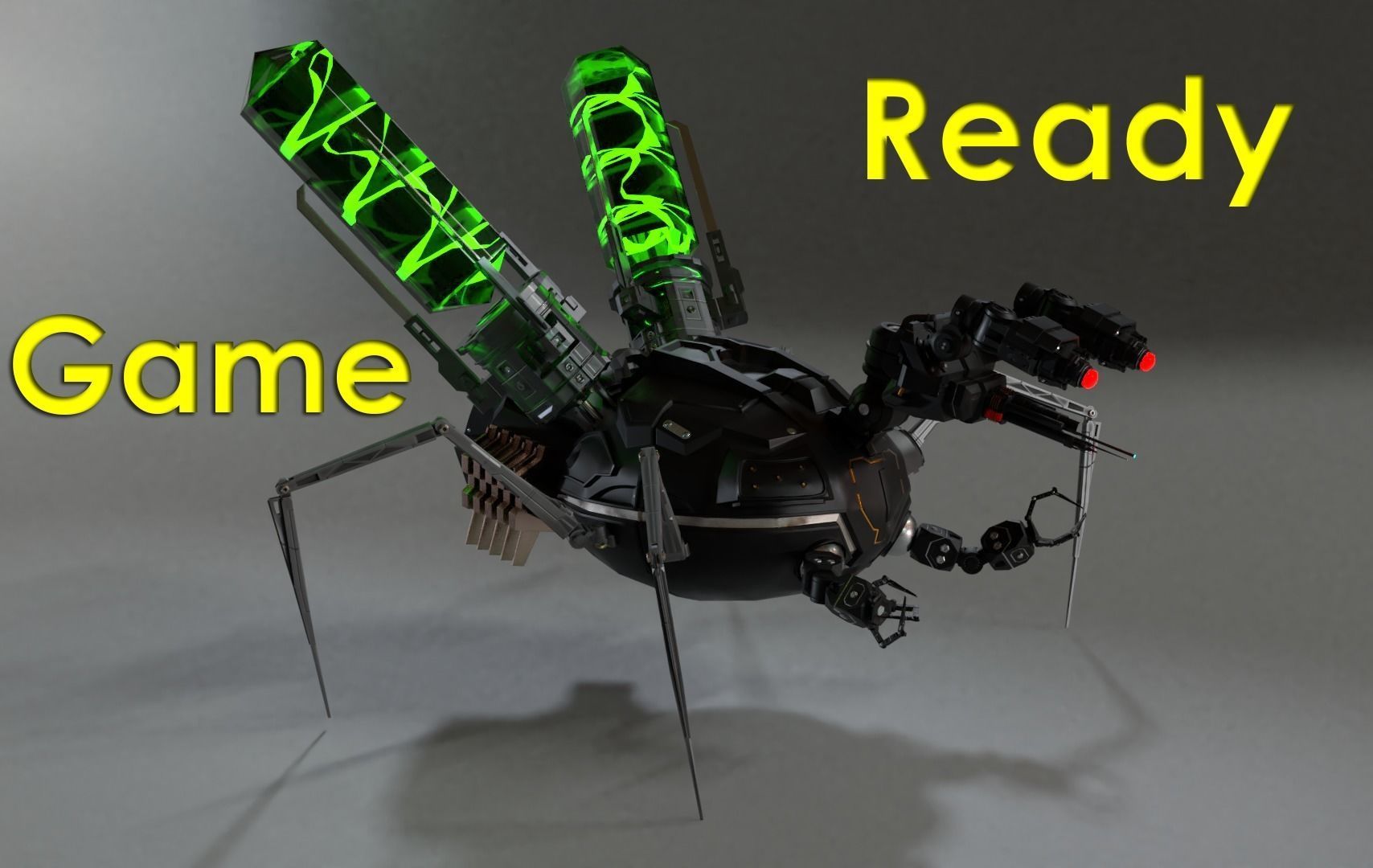 Virus Bot Game Ready Low-poly 3D model_0