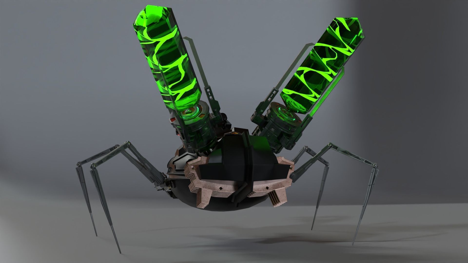 Virus Bot Game Ready Low-poly 3D model_3