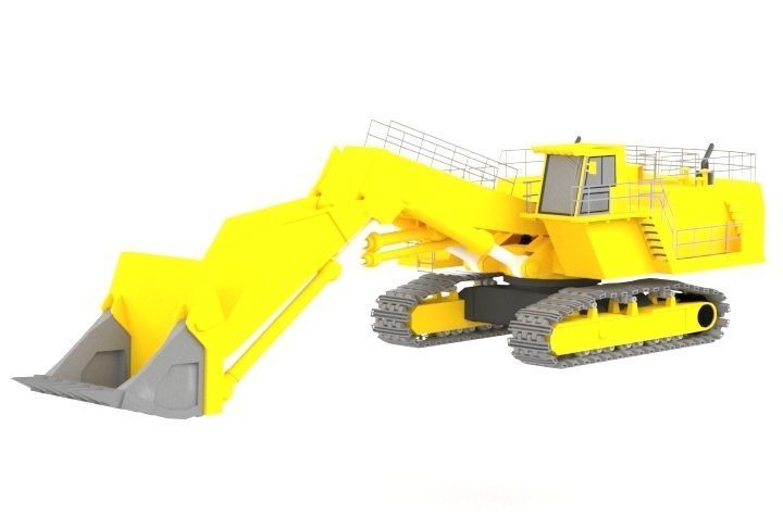 Excavator Low-poly 3D model_2