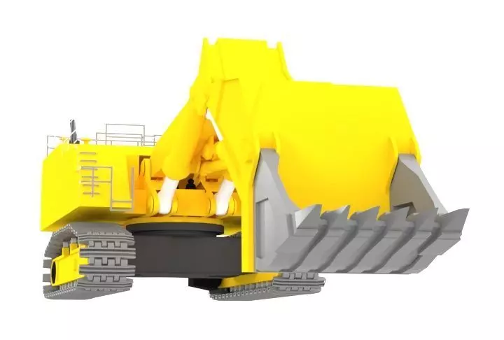 Excavator Low-poly 3D model_0