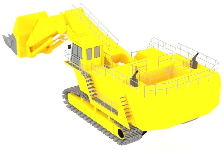 Excavator Low-poly 3D model_3