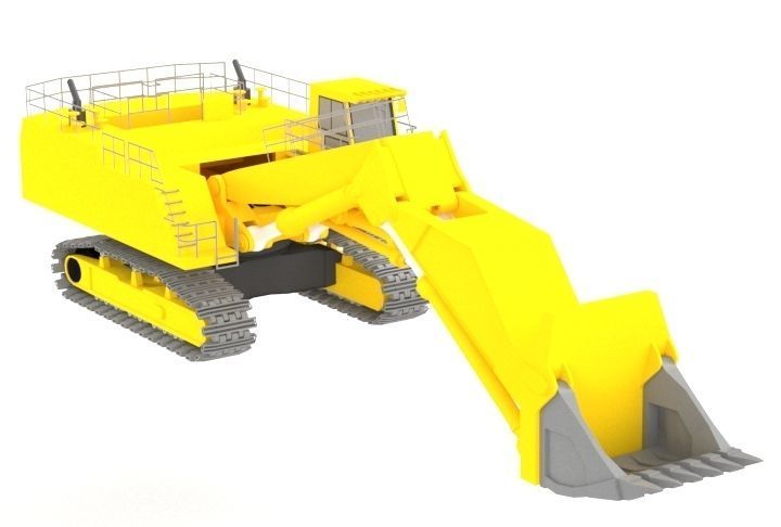 Excavator Low-poly 3D model_1