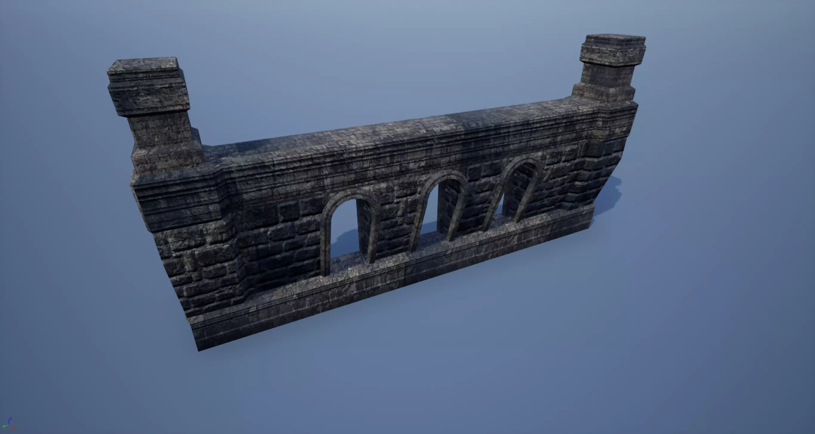 Castle Bridge Wall 3D model_0