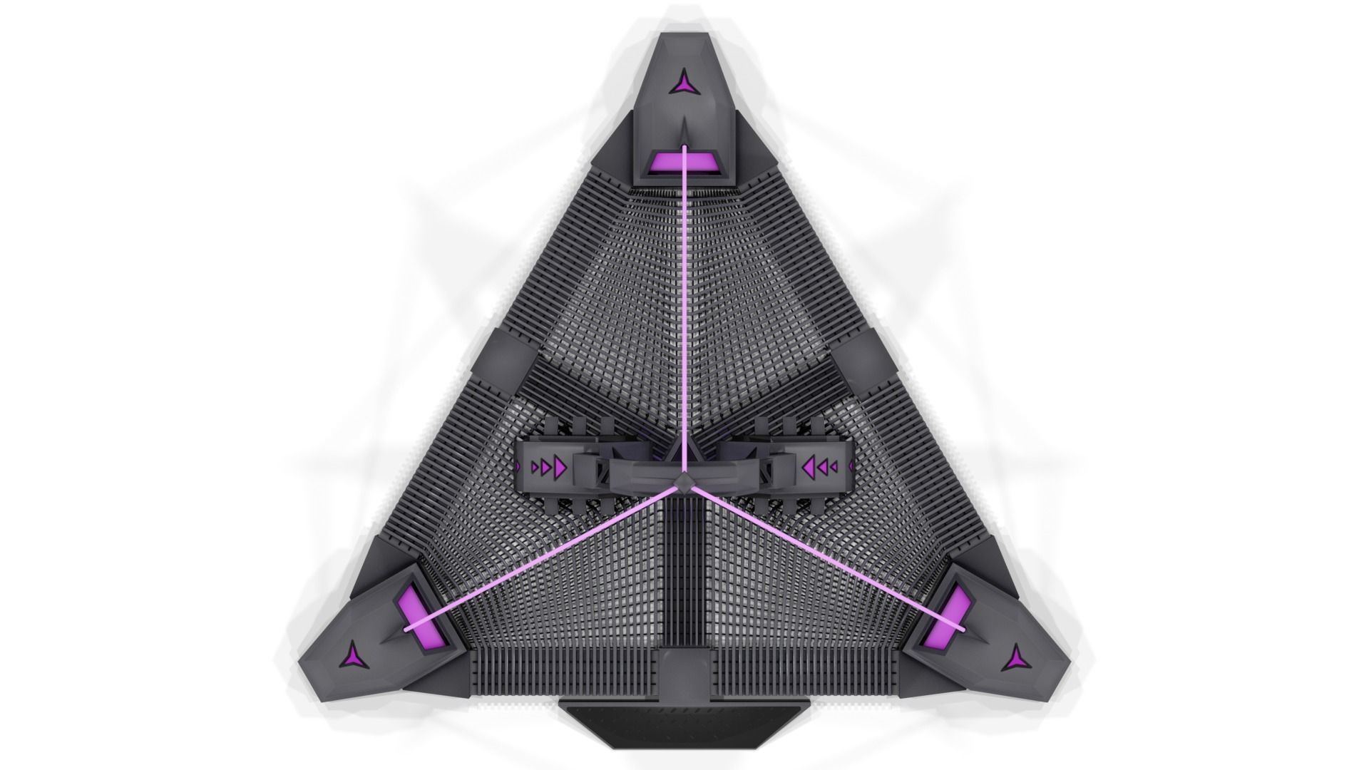 Portal spaceship with lights Low-poly 3D model_12