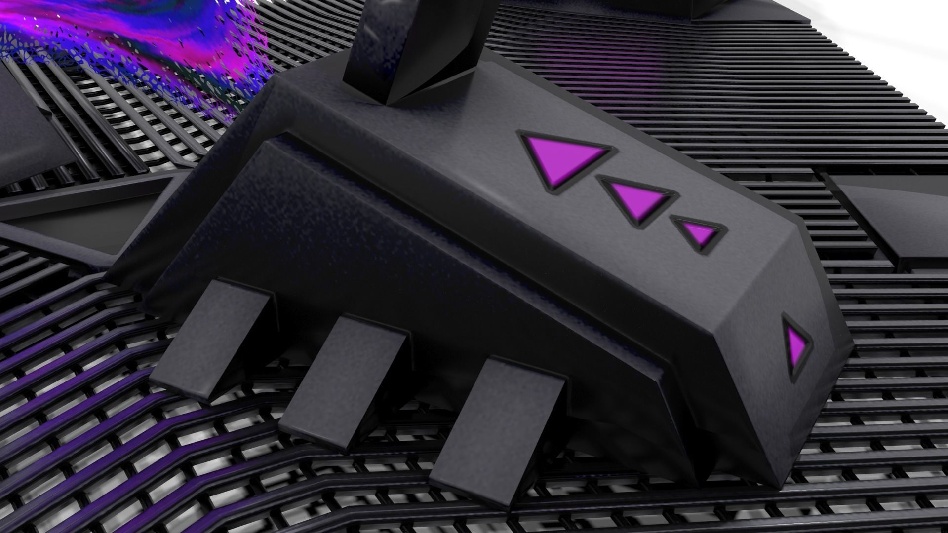 Portal spaceship with lights Low-poly 3D model_10