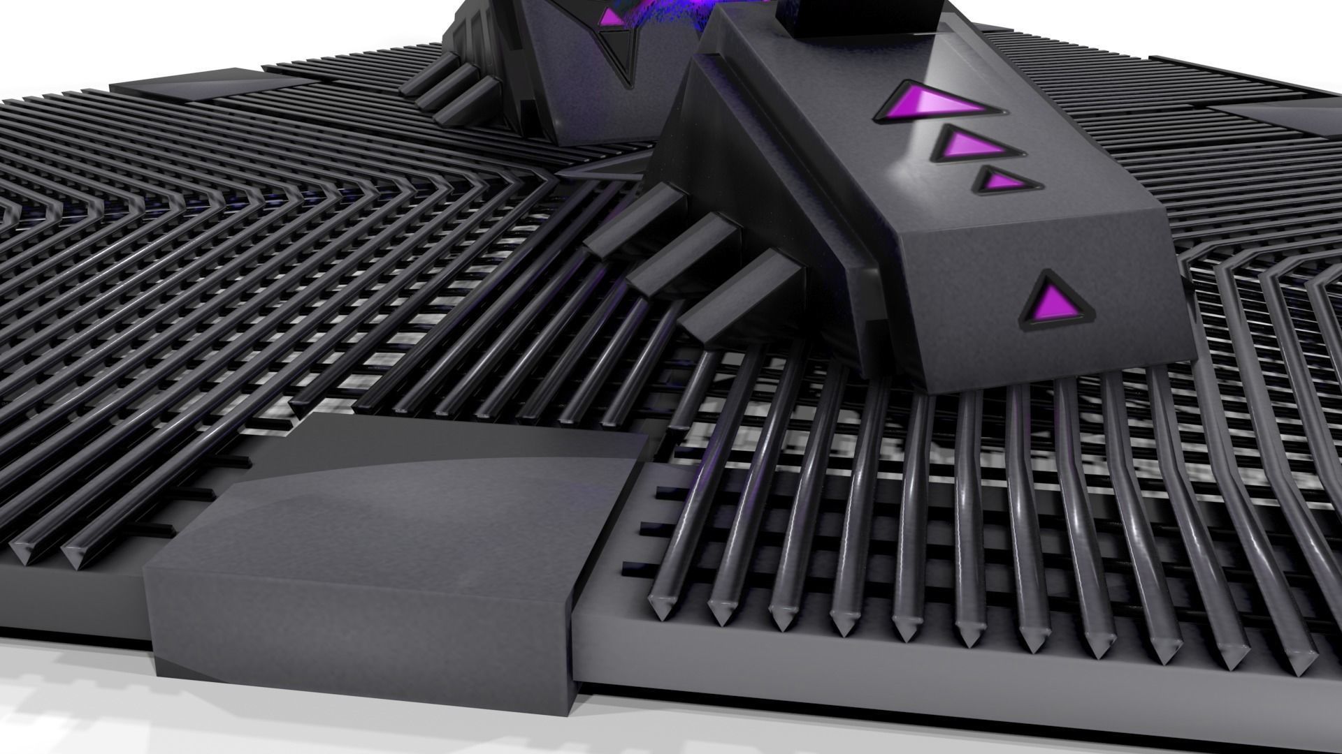 Portal spaceship with lights Low-poly 3D model_5