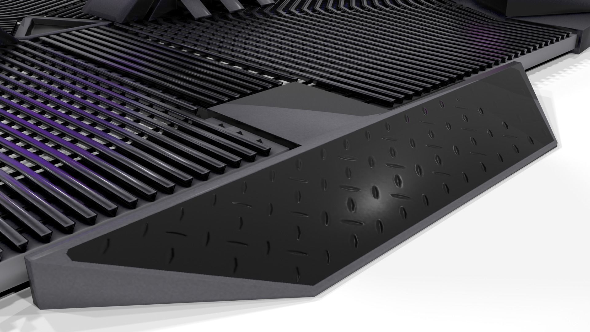 Portal spaceship with lights Low-poly 3D model_11