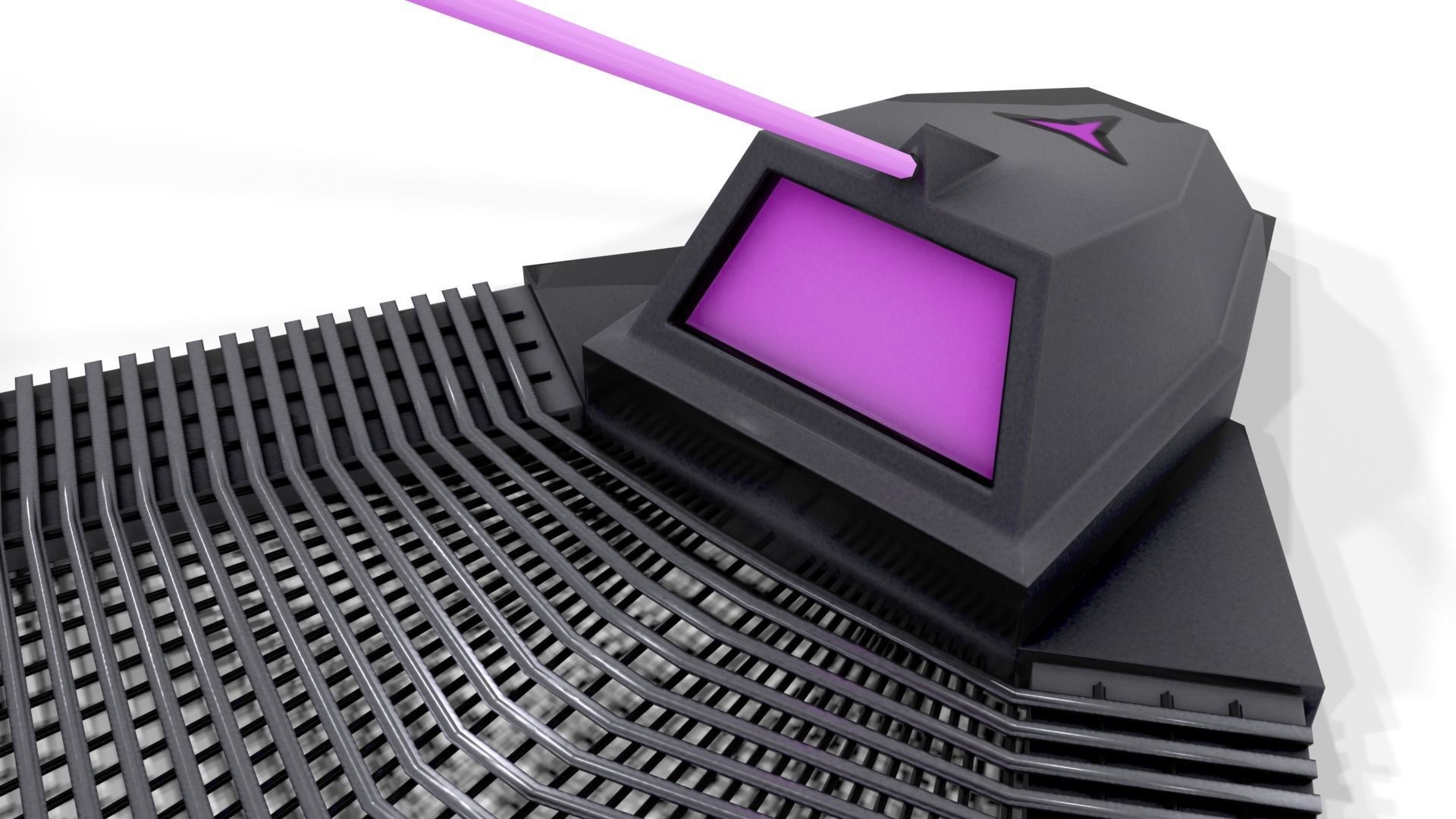 Portal spaceship with lights Low-poly 3D model_6