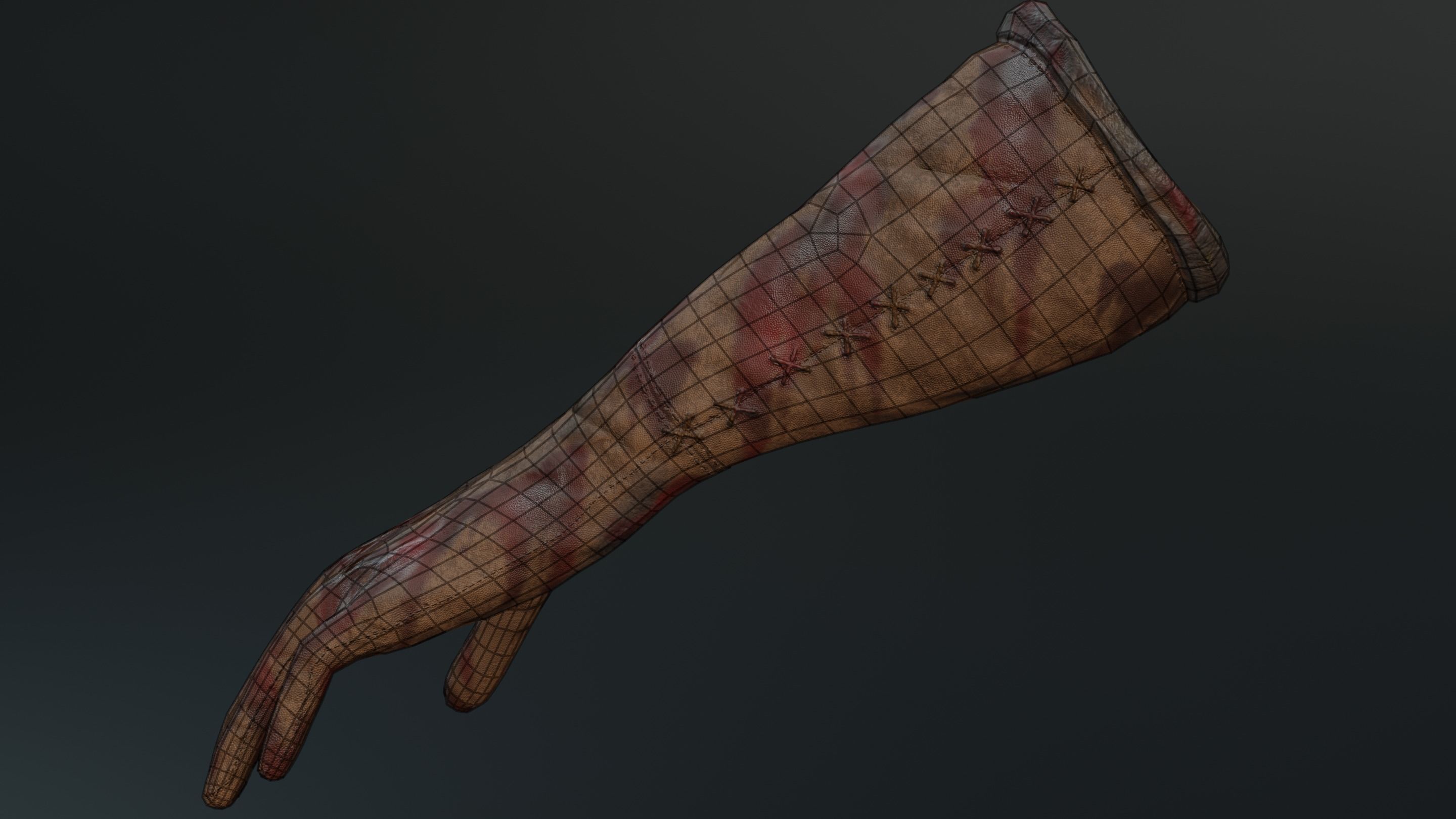 Leather glove low-poly Low-poly 3D model_5