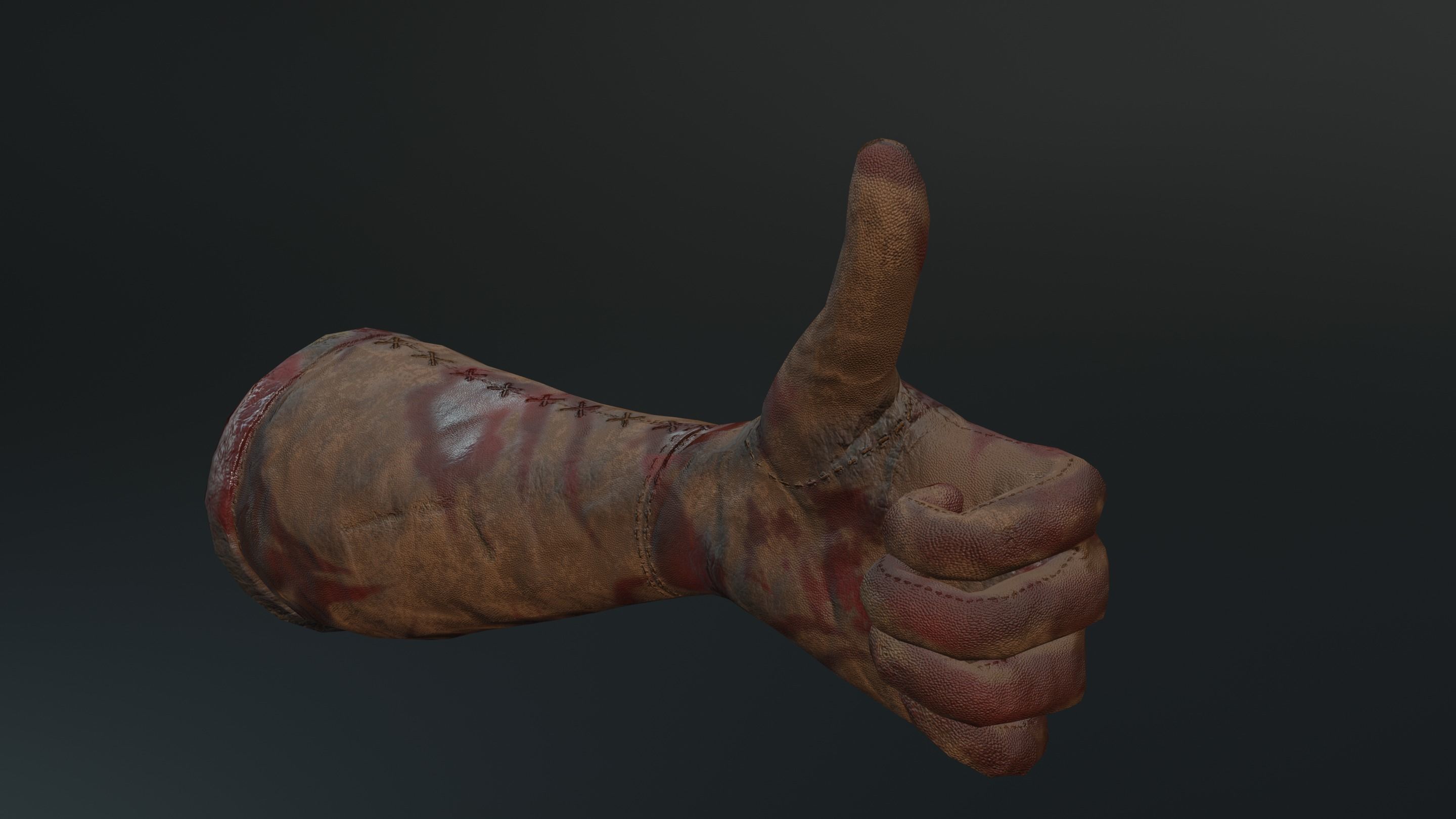 Leather glove low-poly Low-poly 3D model_8