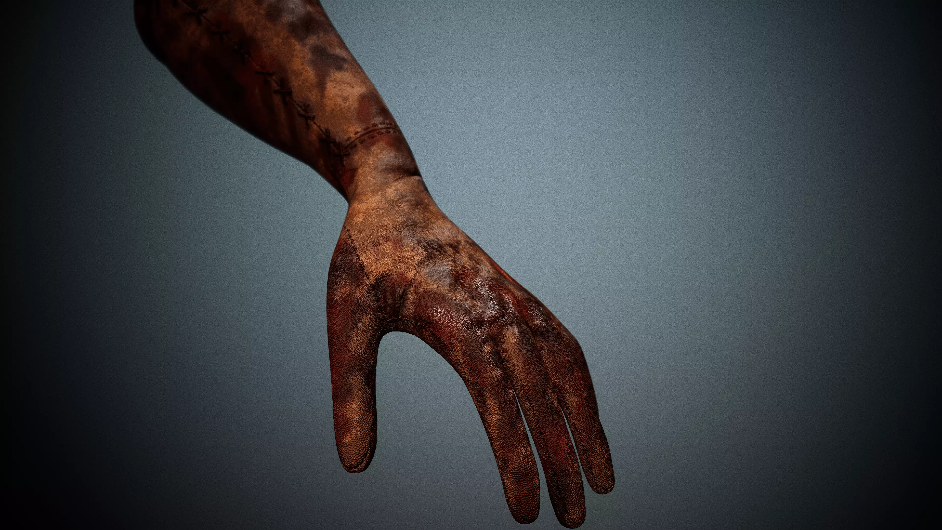 Leather glove low-poly Low-poly 3D model_0