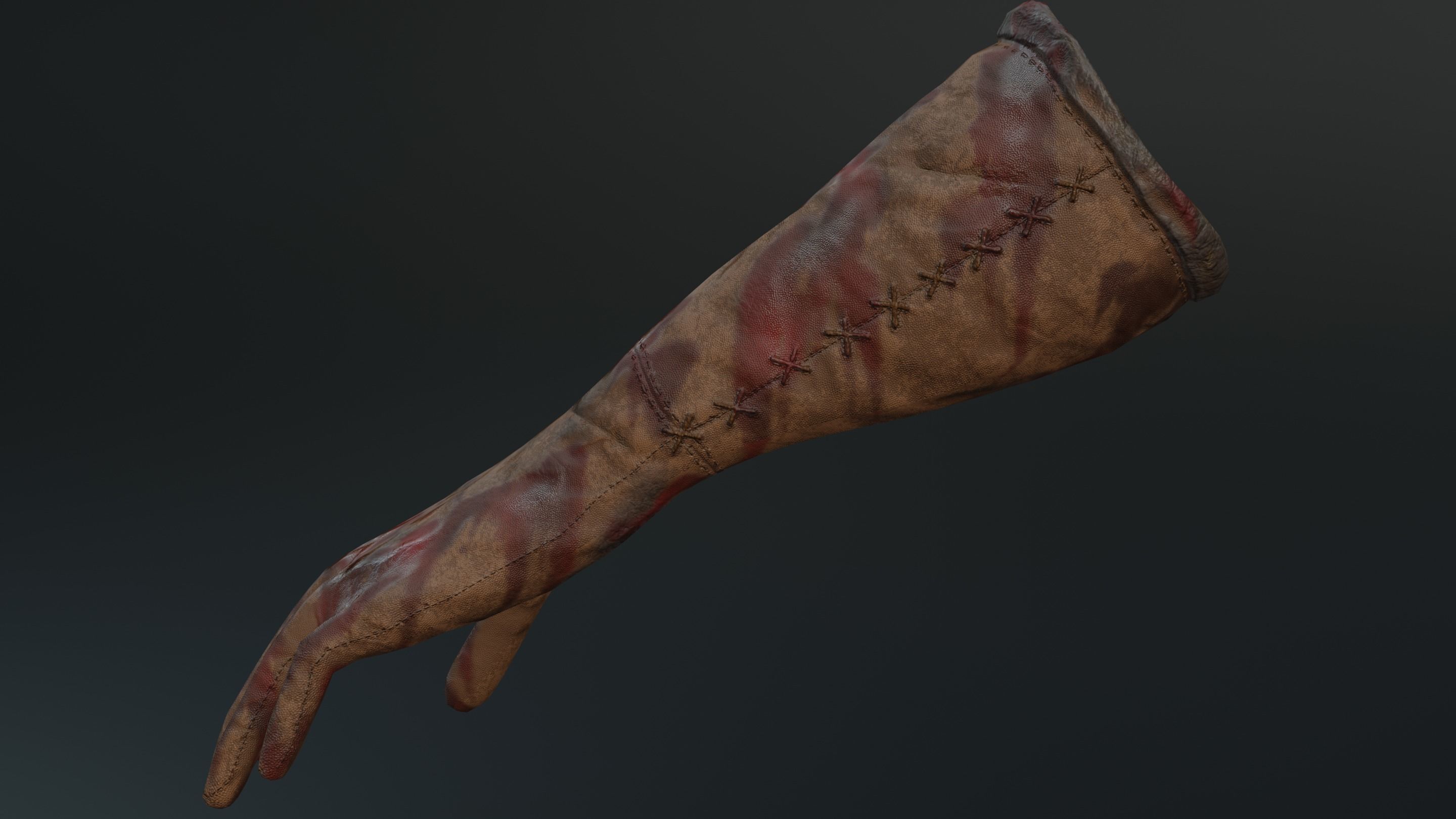 Leather glove low-poly Low-poly 3D model_4