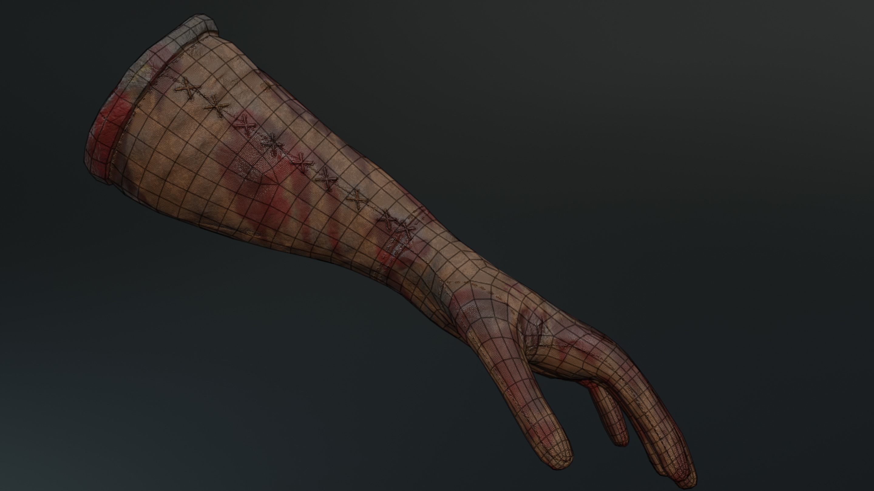 Leather glove low-poly Low-poly 3D model_3