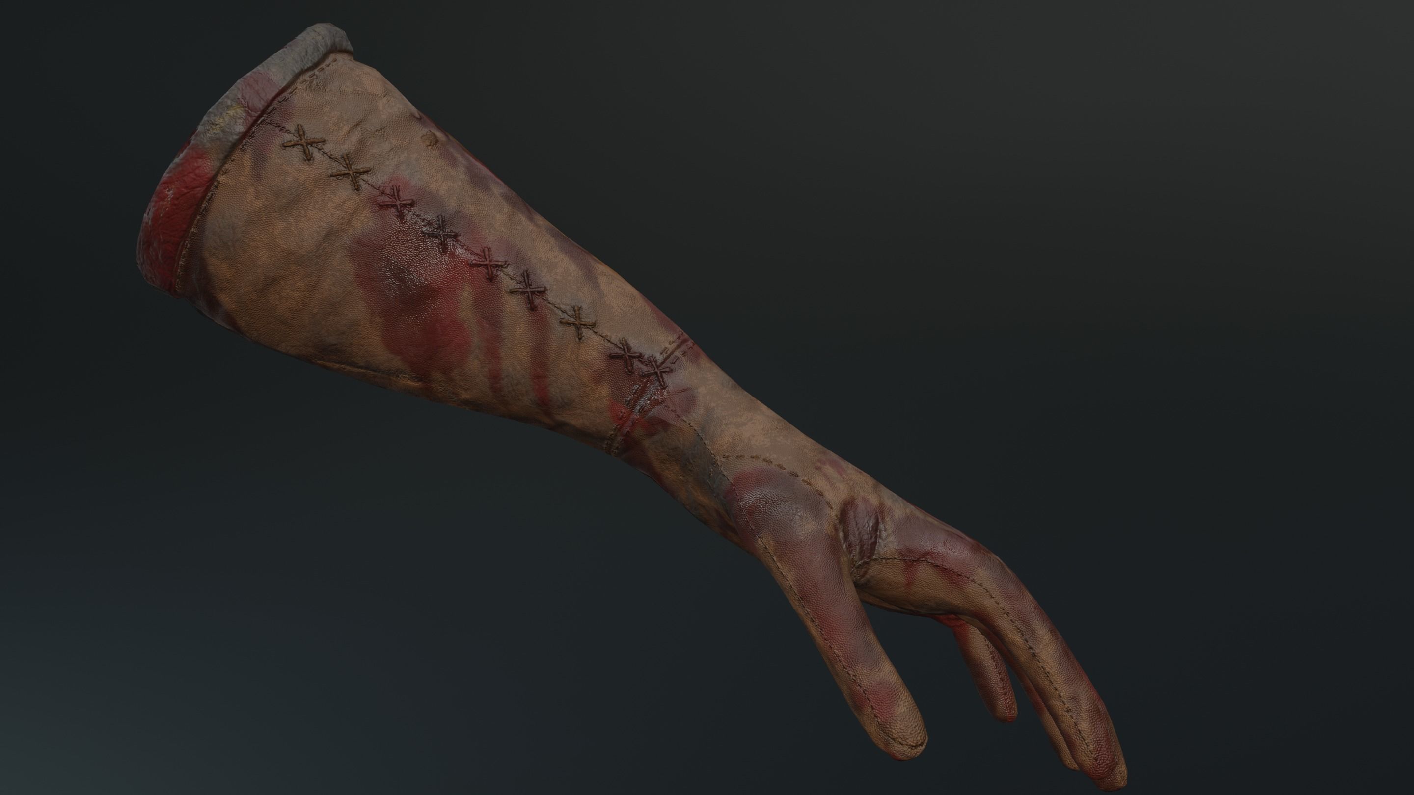 Leather glove low-poly Low-poly 3D model_2