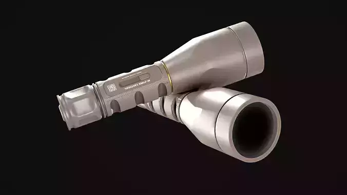 Tactical Flashlight PBR Game Ready