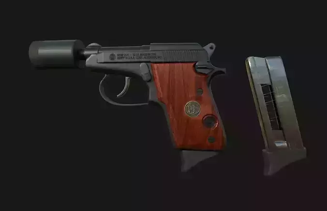 Mini pistol beretta A21 Low-poly 3D model