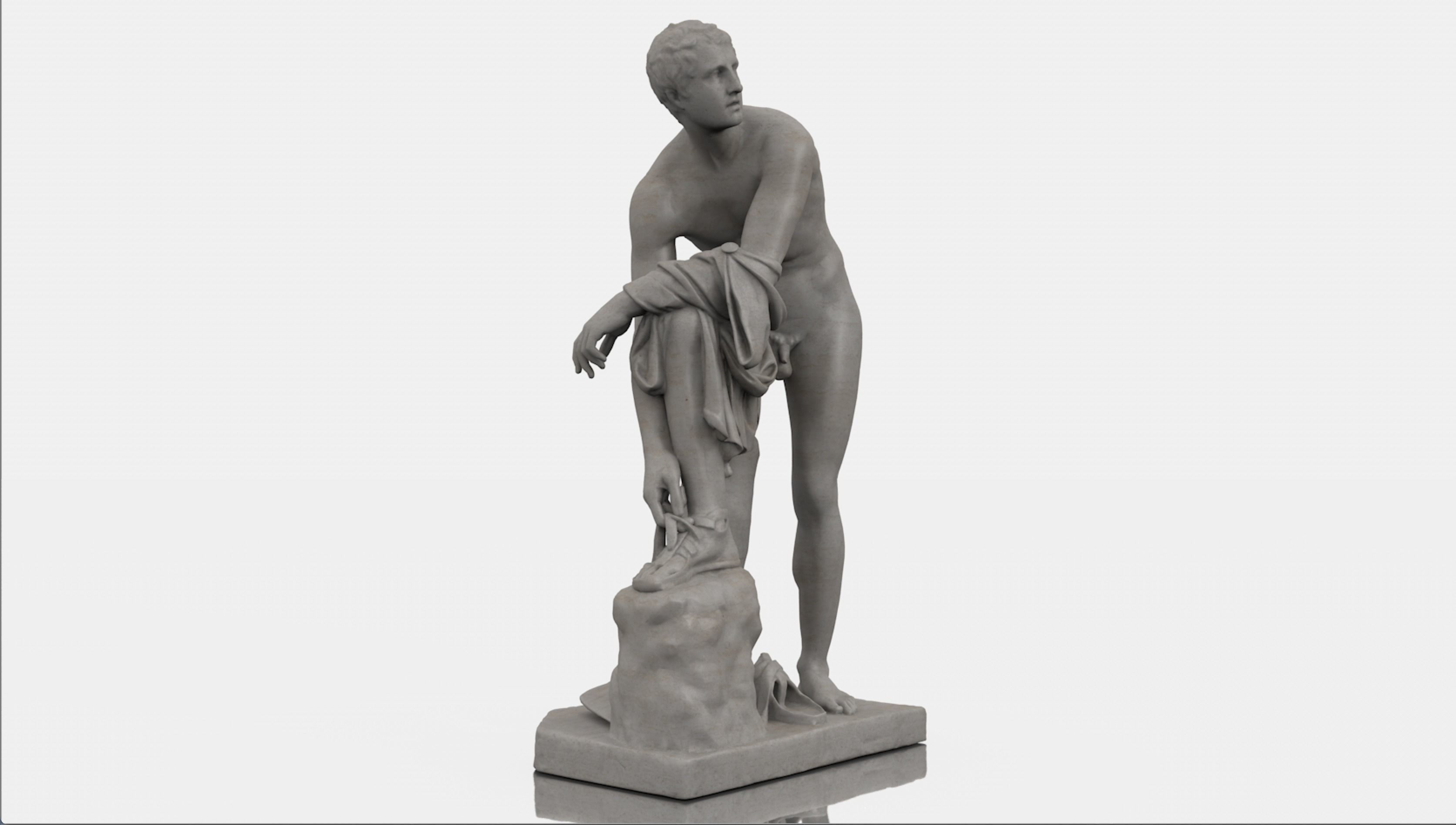 Hermes statue Classical Greek Sculpture 3D model_1