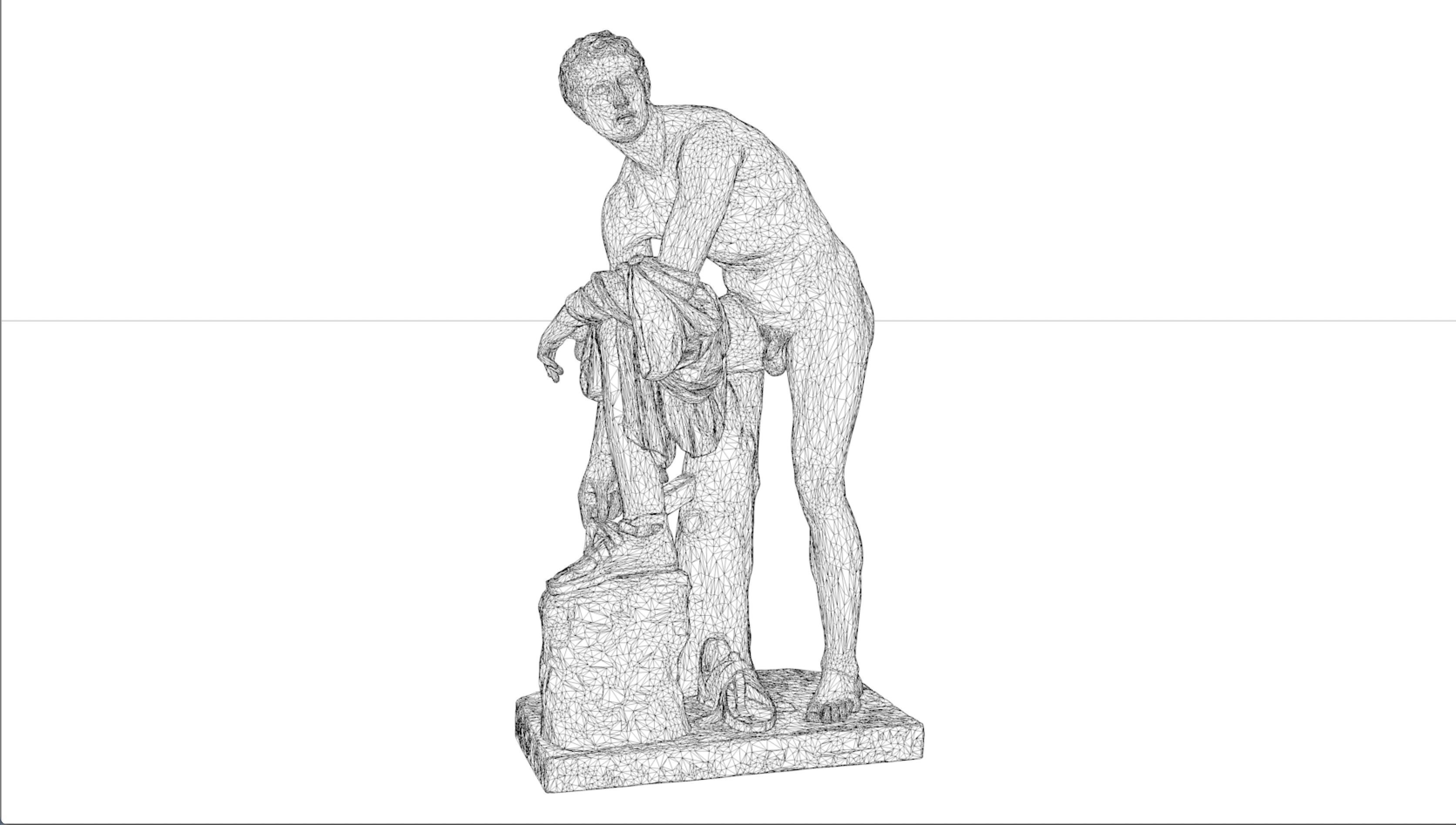 Hermes statue Classical Greek Sculpture 3D model_7