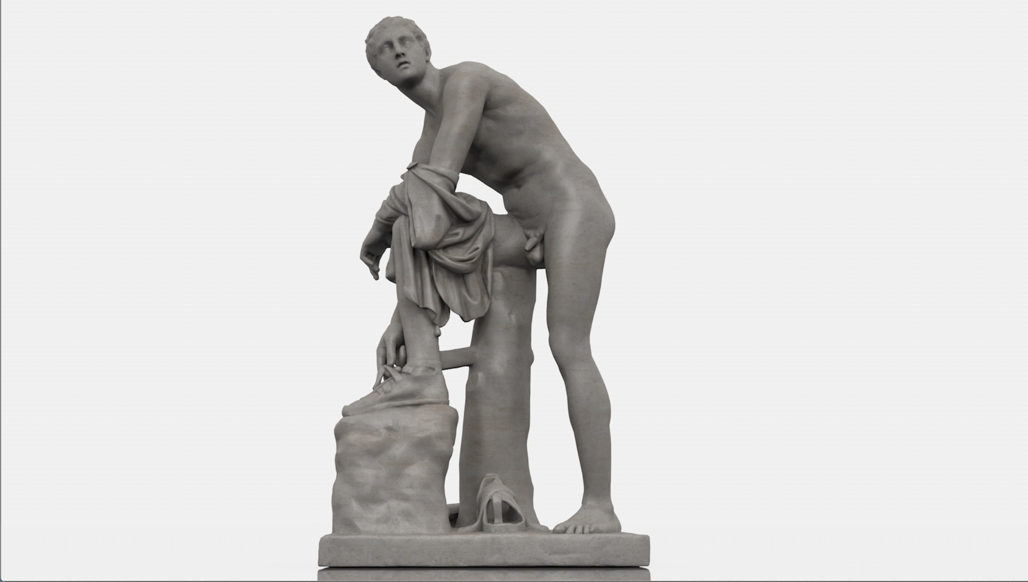 Hermes statue Classical Greek Sculpture 3D model_6