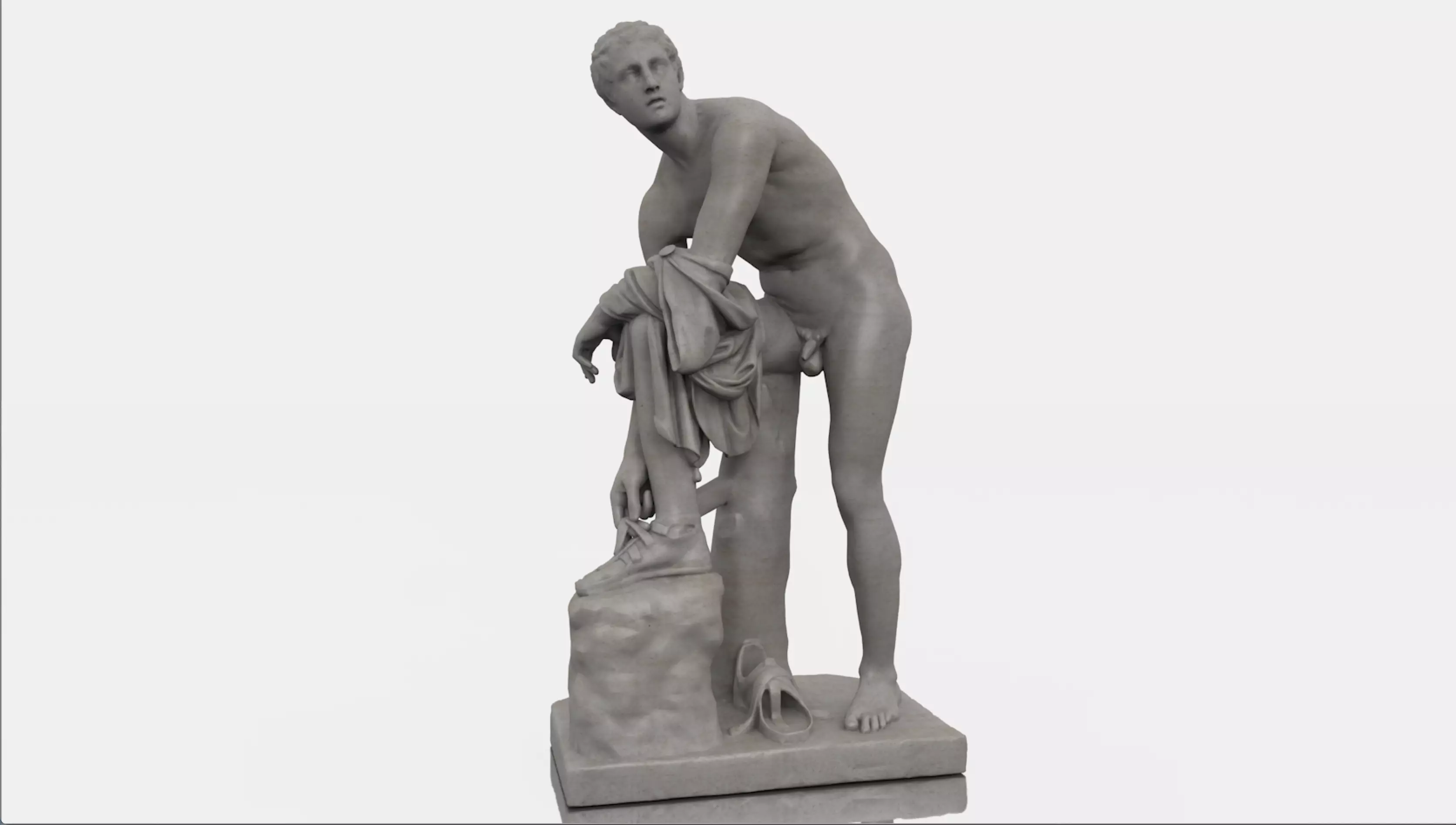 Hermes statue Classical Greek Sculpture 3D model_0