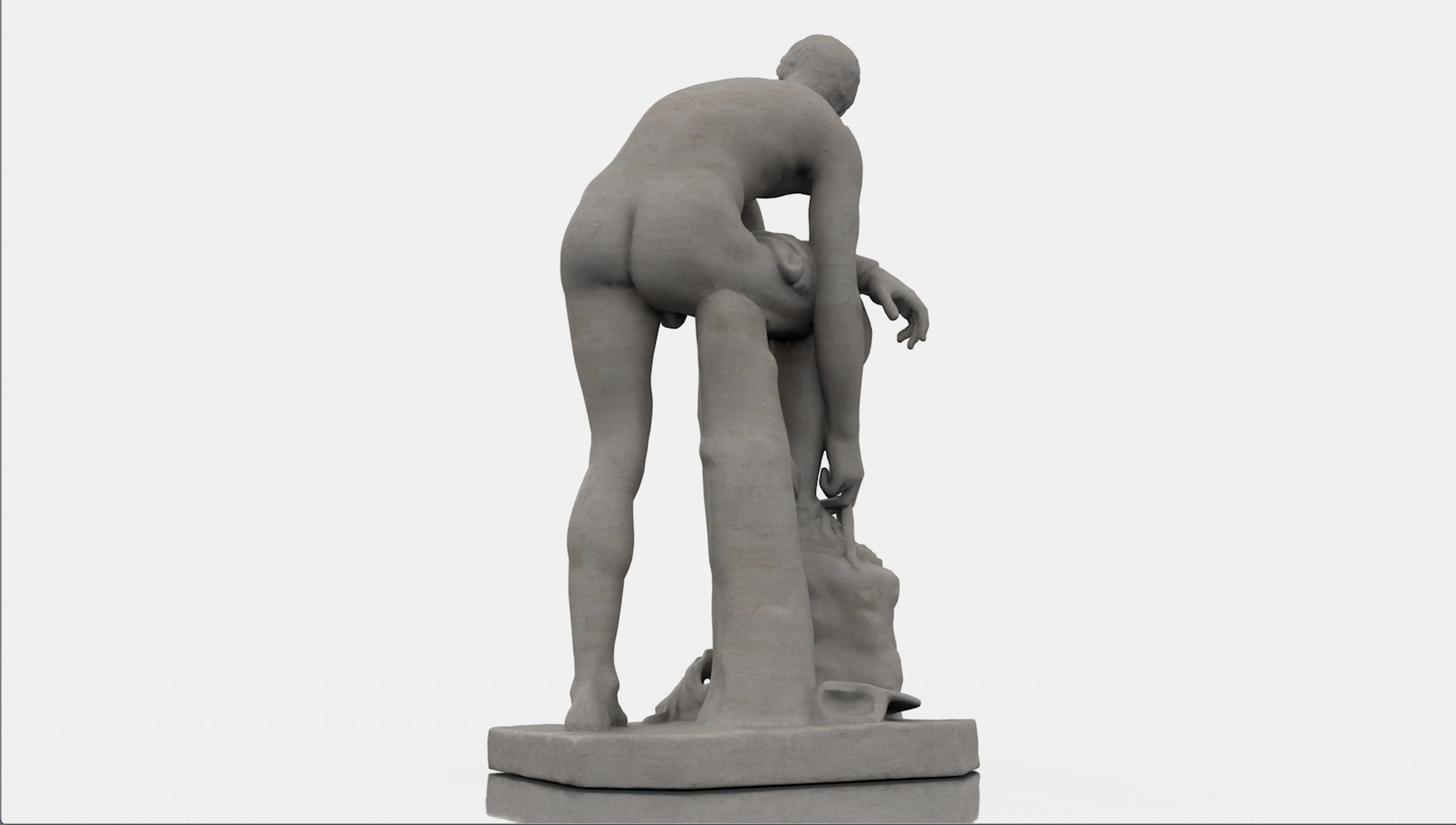 Hermes statue Classical Greek Sculpture 3D model_3