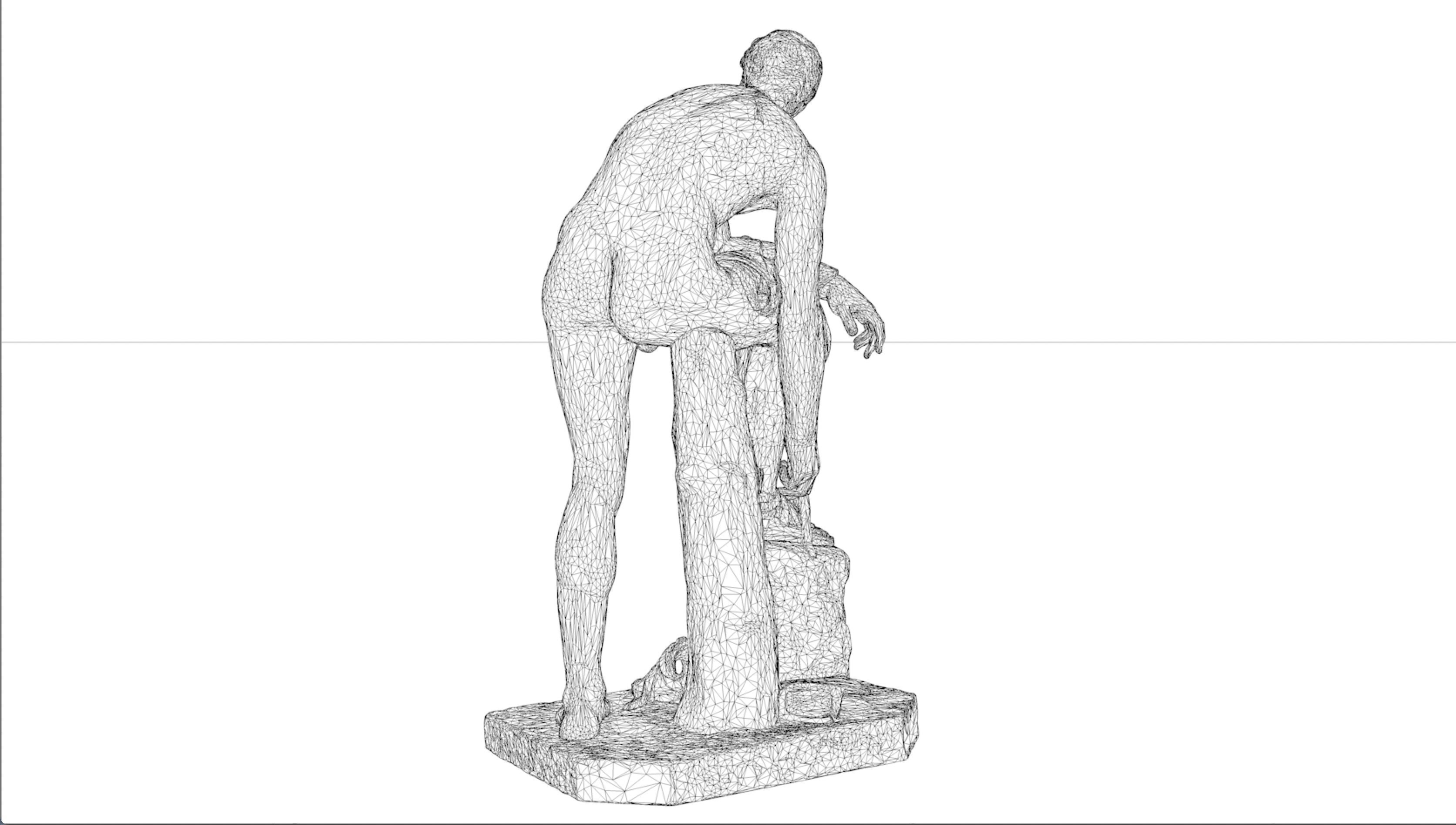 Hermes statue Classical Greek Sculpture 3D model_8