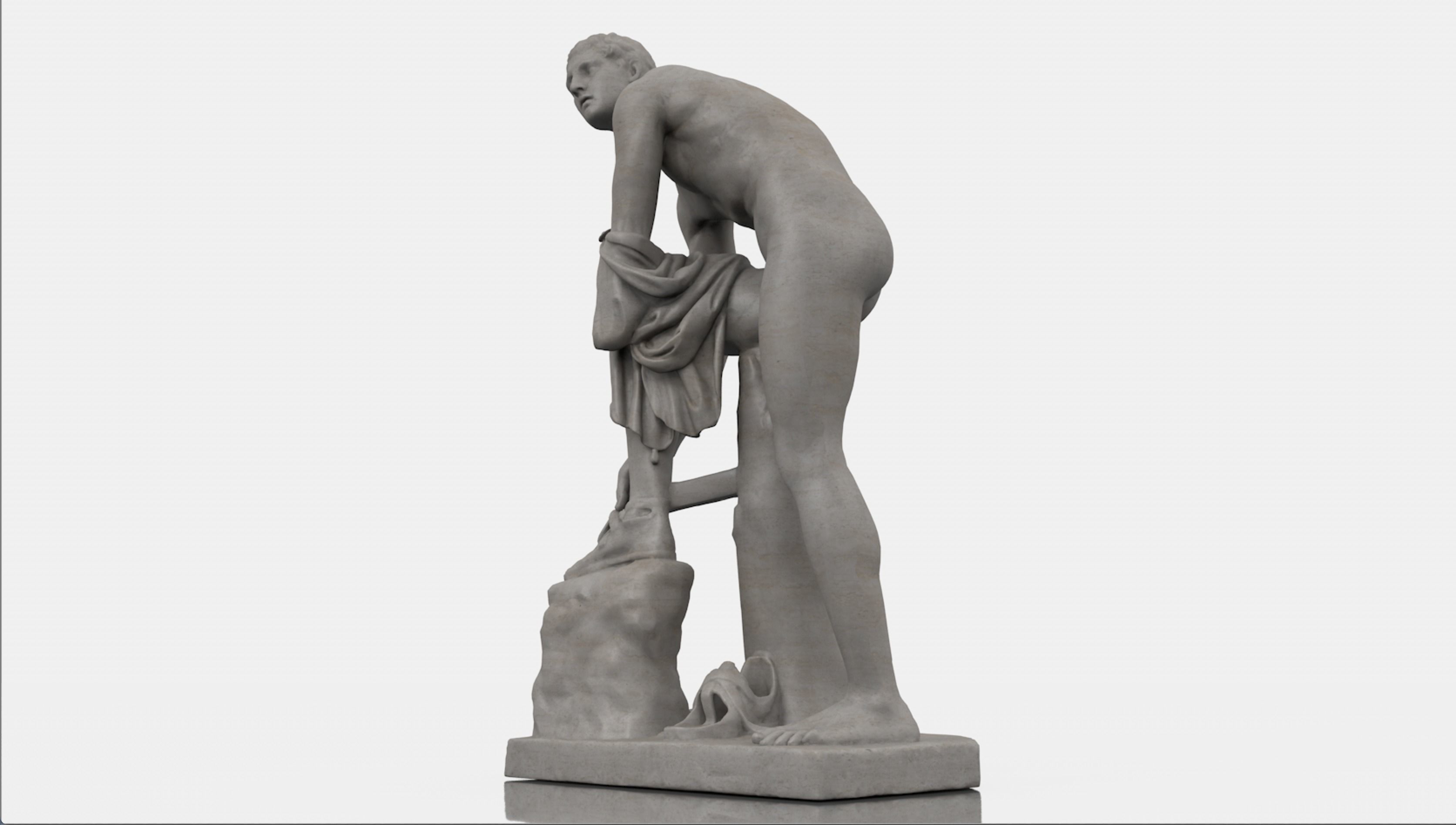 Hermes statue Classical Greek Sculpture 3D model_4