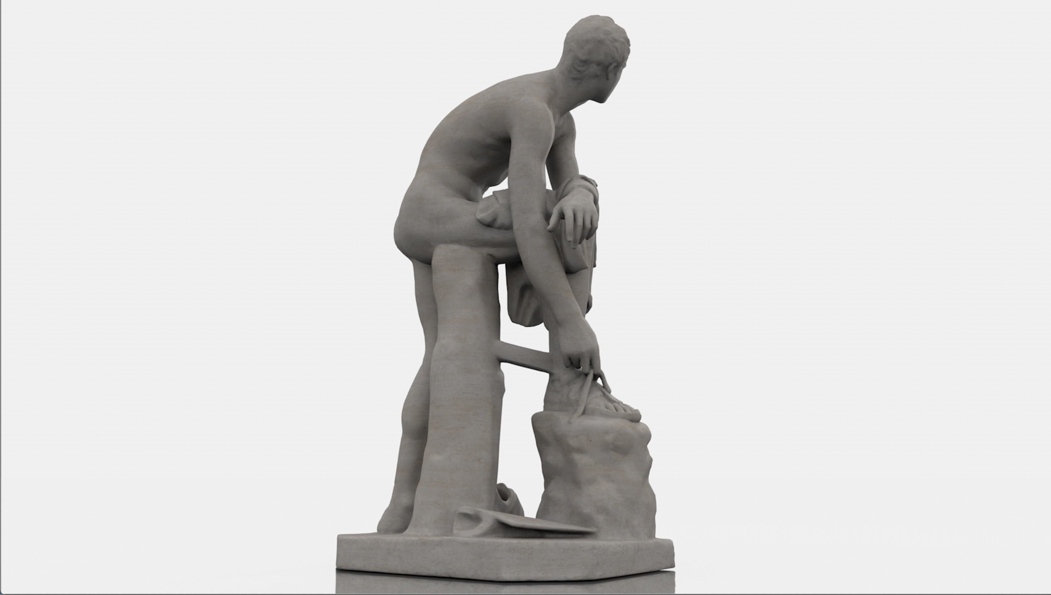 Hermes statue Classical Greek Sculpture 3D model_2