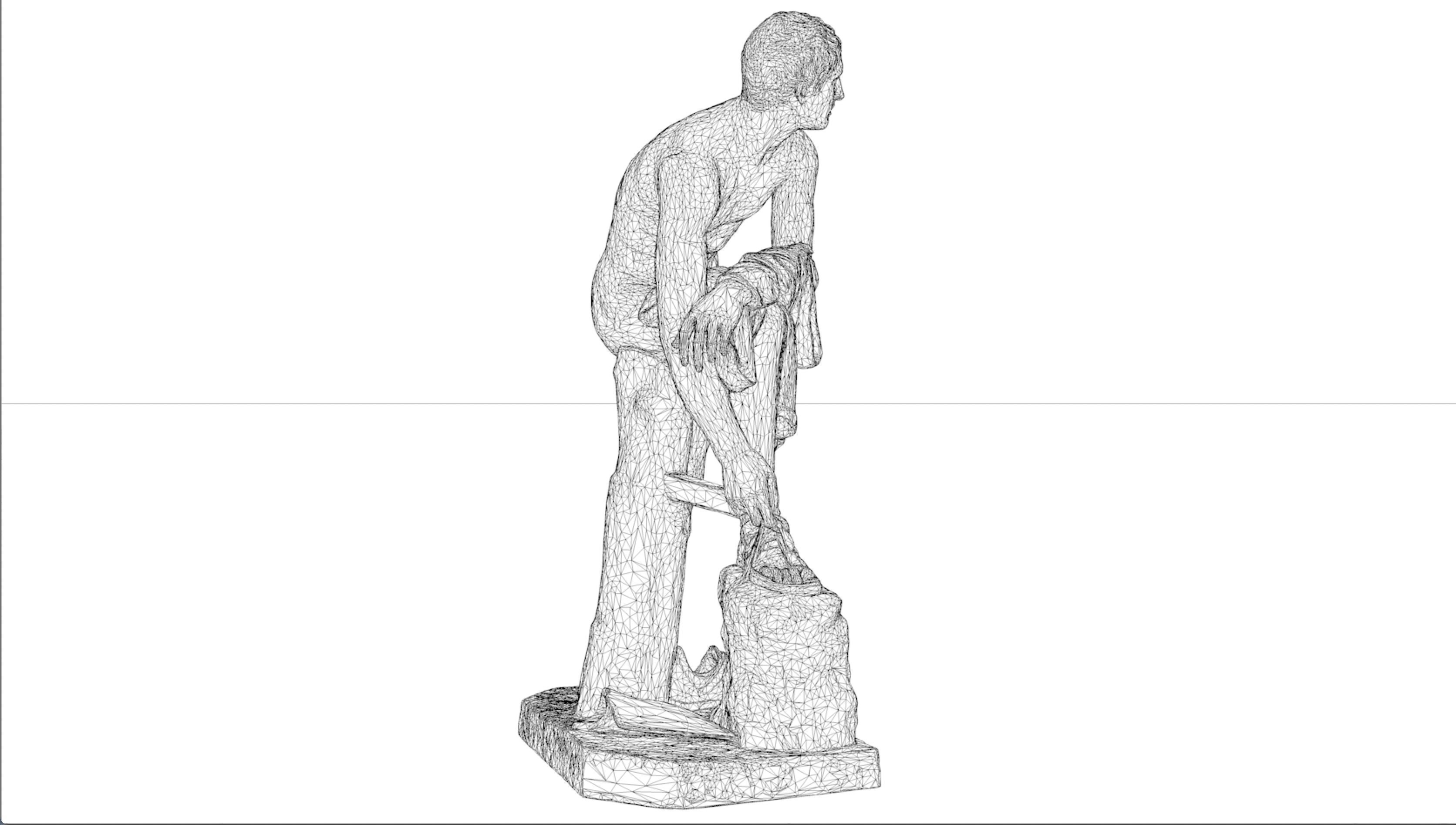 Hermes statue Classical Greek Sculpture 3D model_9