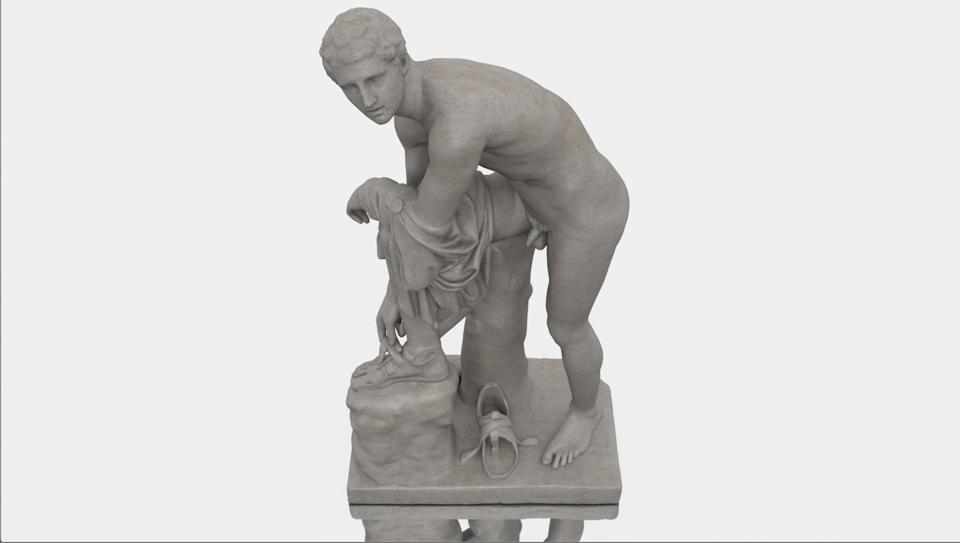Hermes statue Classical Greek Sculpture 3D model_5