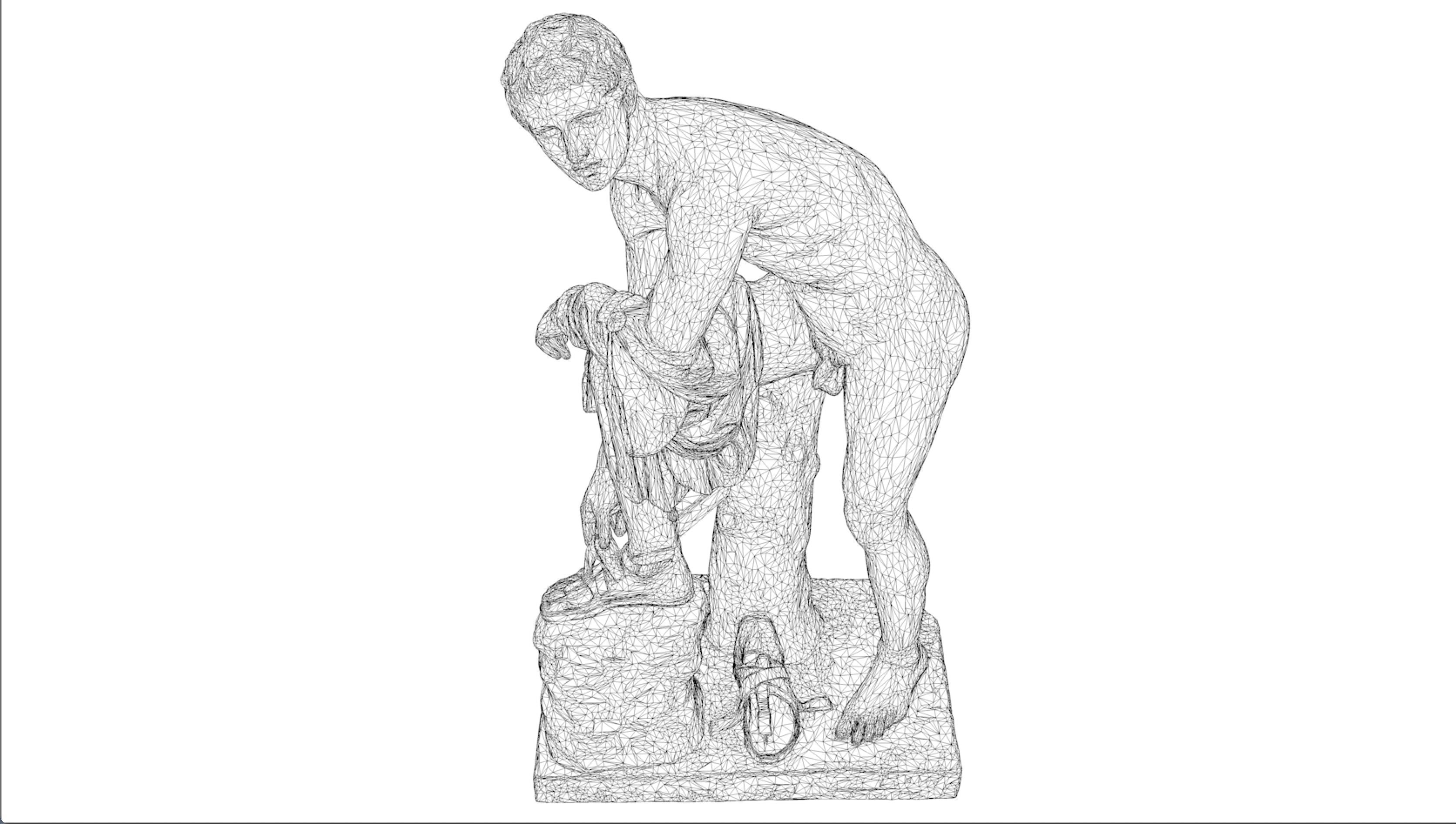 Hermes statue Classical Greek Sculpture 3D model_10