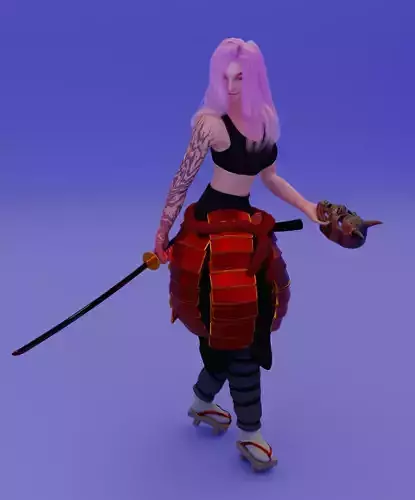 woman samurai game ready