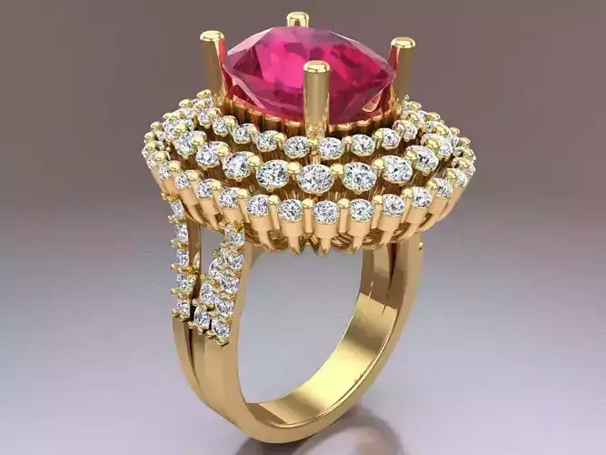 Gemstone rings - Oval stone ring - Diamond rings - N3795