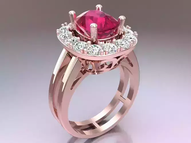 Gemstone rings - Oval stone ring - Diamond rings - N3797