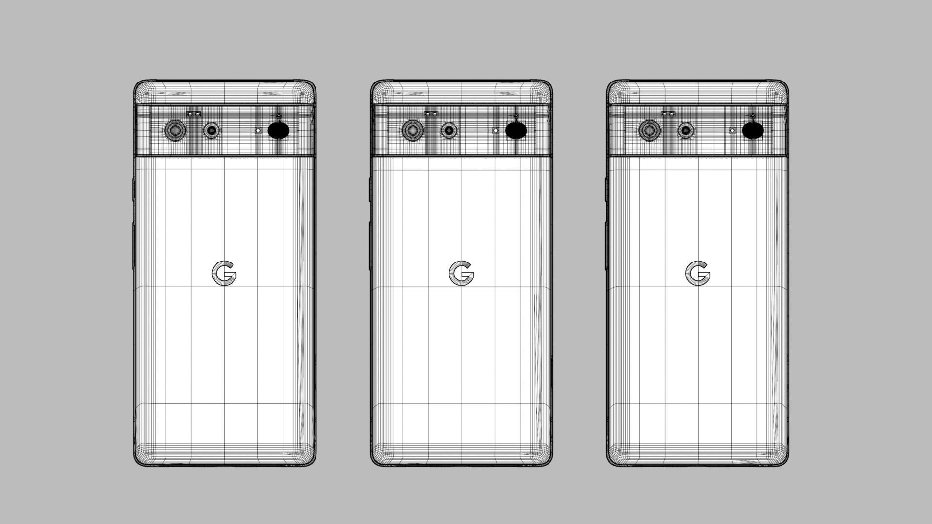 Google Pixel 6 in Official Colors and Design 3D model_1
