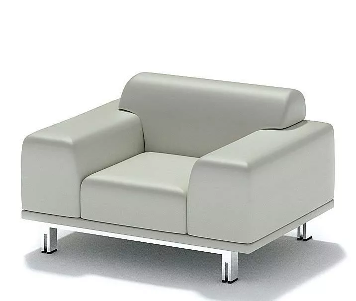White Luxury Single Seat Sofa 3D model