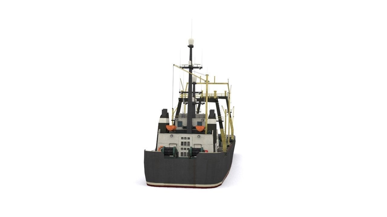 dry cargo ship Low-poly 3D model_5