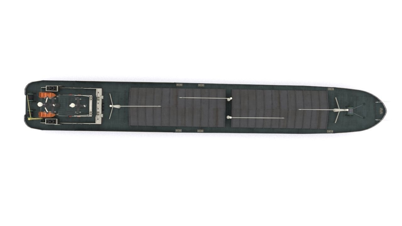 dry cargo ship Low-poly 3D model_6