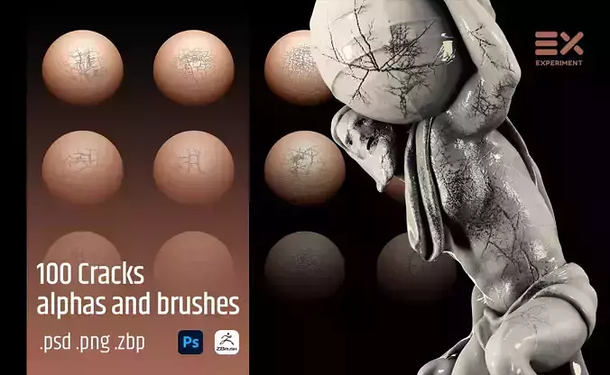 100 Cracks Alphas and Brushes Texture