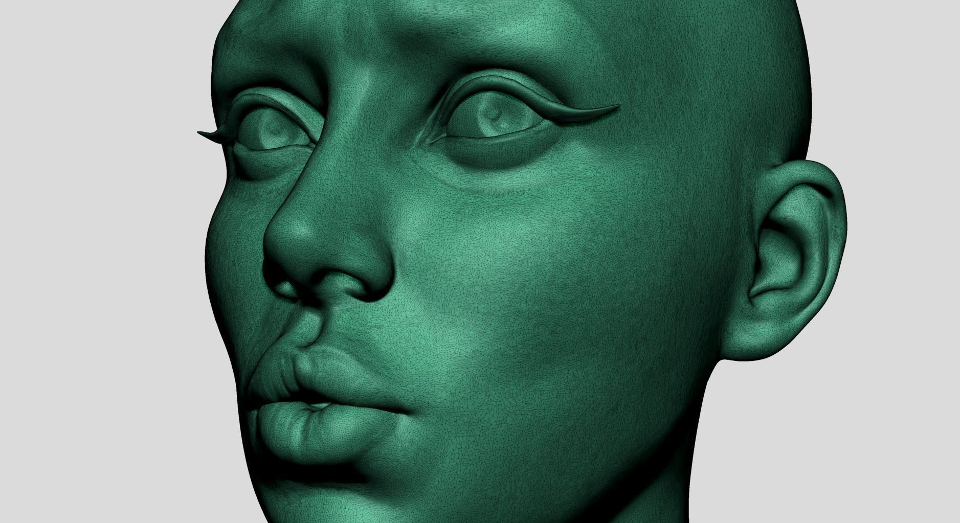 Stylized Female Head v5 3D model_14